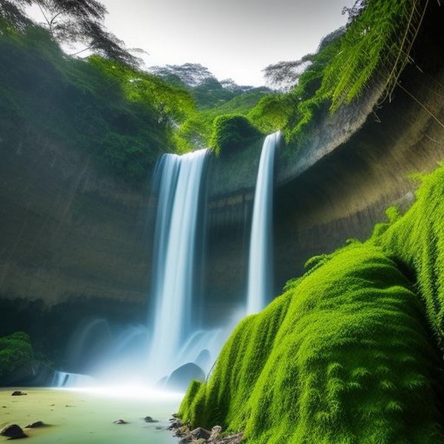 Photo amazing view of tiu kelep waterfall