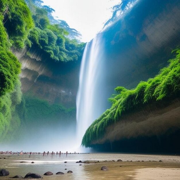 Photo amazing view of tiu kelep waterfall