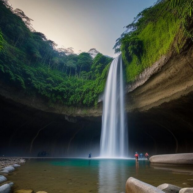 Photo amazing view of tiu kelep waterfall