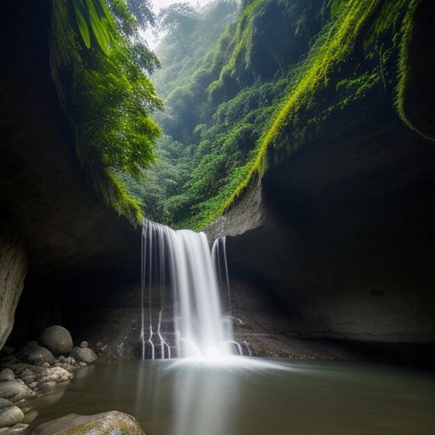 Photo amazing view of tiu kelep waterfall