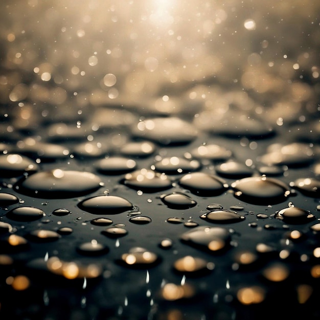 Amazing view of water droplets with sparkling effect