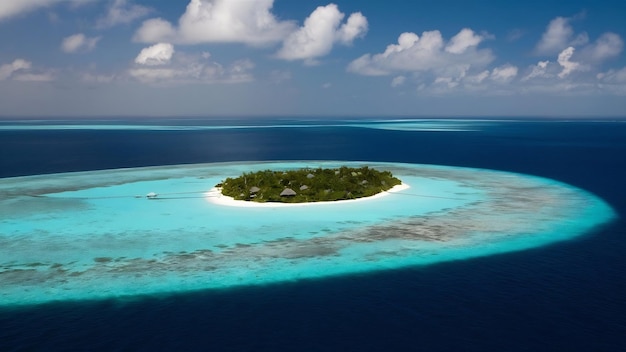 Amazing views of the blue ocean maldives