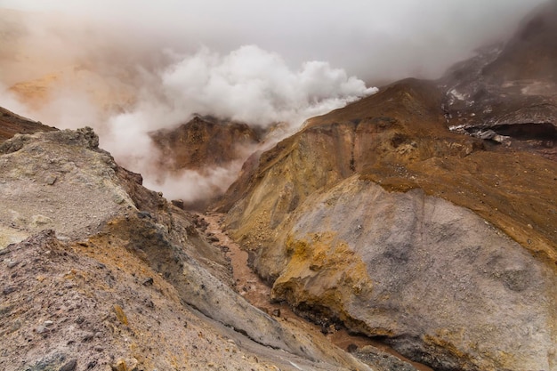 Amazing views of the volcanic landscape Kamchatka Peninsula