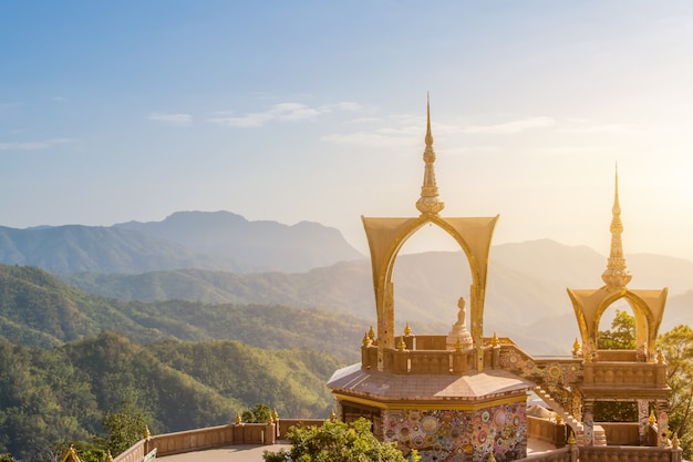 Amazing Wat Phra That Pha Son Kaew Temple, Khao Kho,Phetchabun,Thailand,The top of the view art of culture at landmark in Thailand