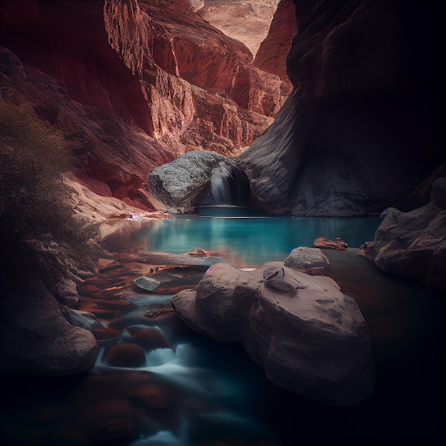 Amazing Watterfall on background nature Mountain