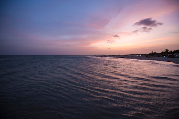 Amazingly colorful sea beach sunset Margarita Venezuela