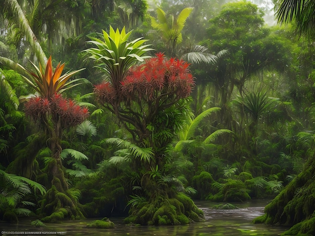 Amazon Rain Forest Bromelia's boom met prachtige natuurlijke foto's