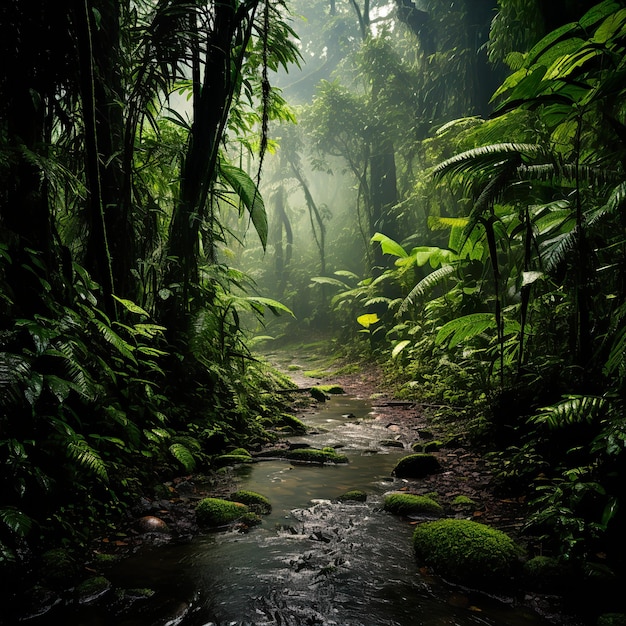 Amazon Rain Forest Deep Jungle Raining