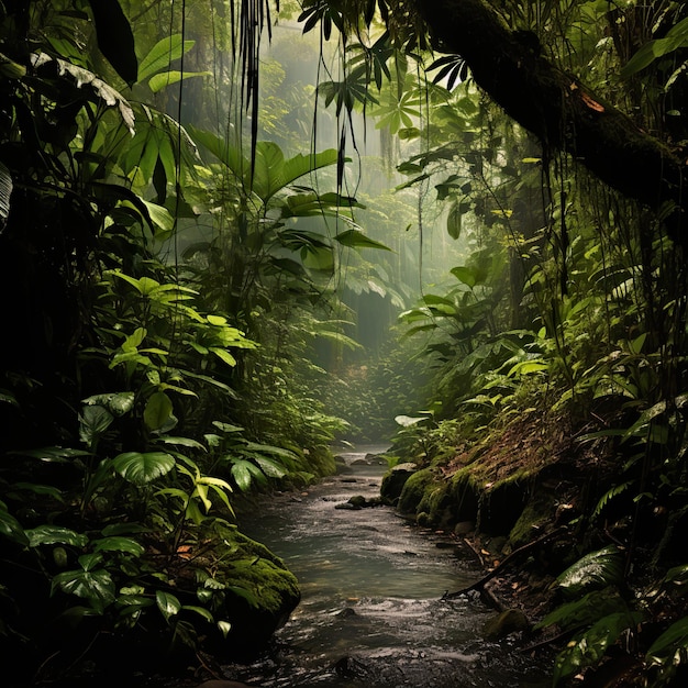 Amazon Rain Forest Deep Jungle Raining