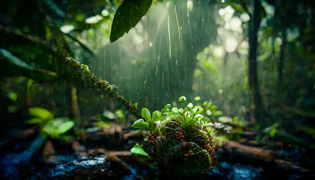 Foto l'illustrazione 3d della foresta pluviale amazzonica