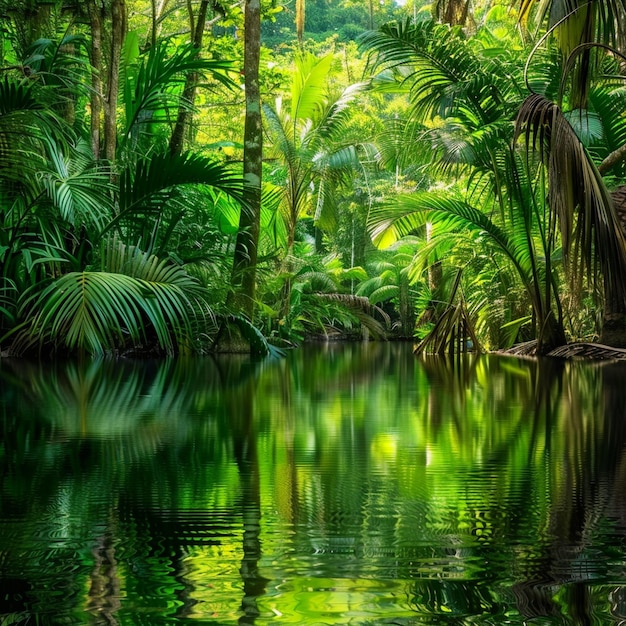 Photo amazon rainforest biodiversity in yasun national park