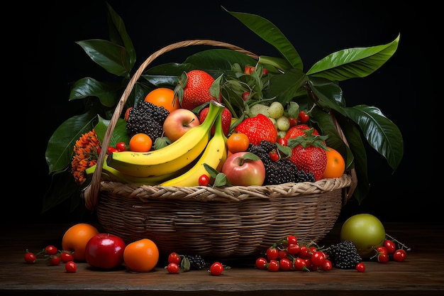 Amazonian fruit basket food photography