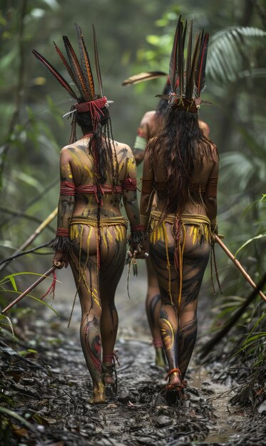 Photo amazonian strength powerful female amazons captured in an evocative scene illustrating their unparalleled combat skills and fierce independence in ancient lore