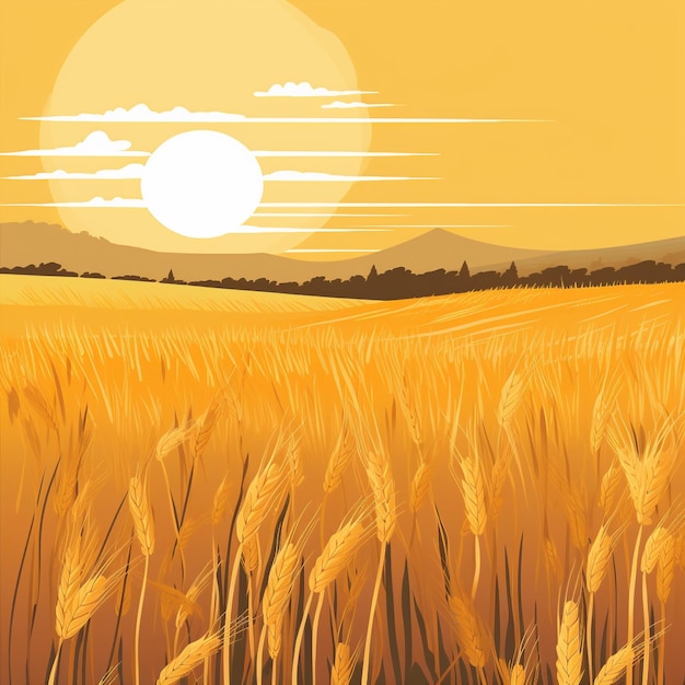 Amber Abundance A Serene Field of Ripe Wheat