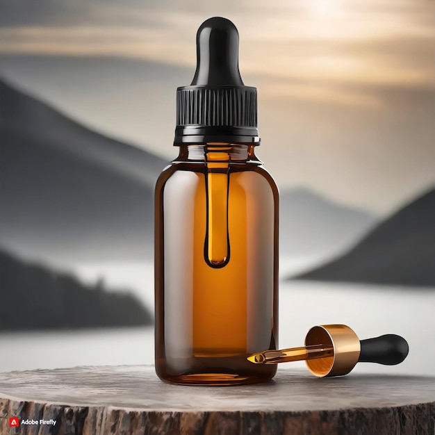 Photo amber dropper bottle