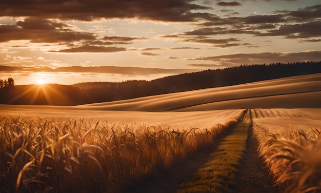 Amber golven in het Heartland behang