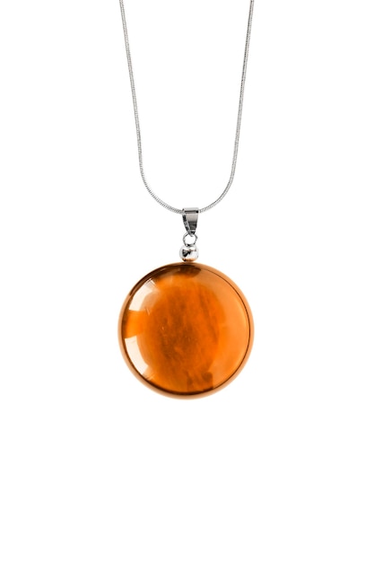 Amber pendant isolated