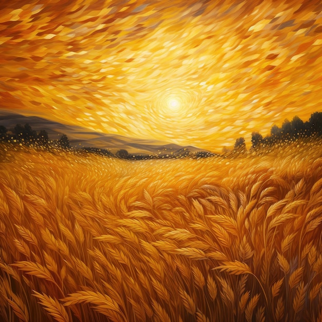 Amber waves of light resembling a field of rippling wheat