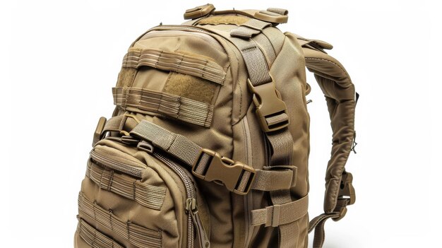 Photo ambidextrous tactical backpack on white background