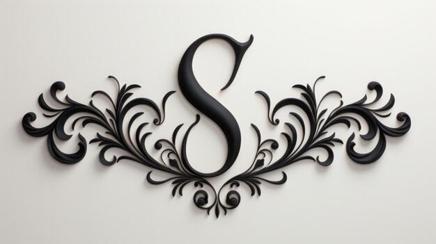 Foto ambigram tatoeage stijl witte achtergrond de letter s