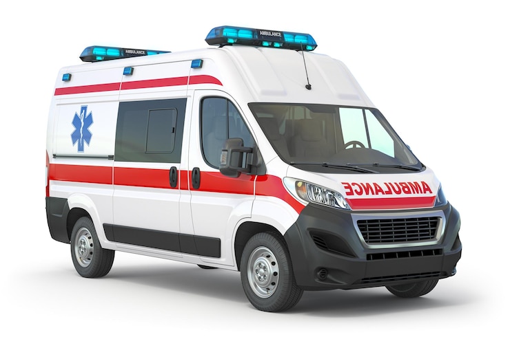 Photo ambulance car isolated on white