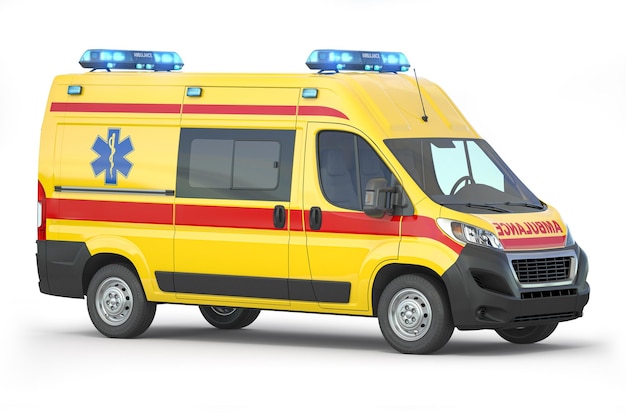 Ambulance car isolated on white