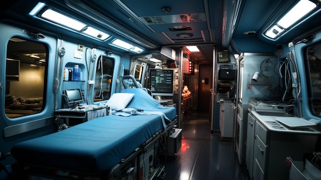 Ambulance inside medical services