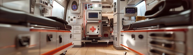 Photo ambulance interior clinical feel