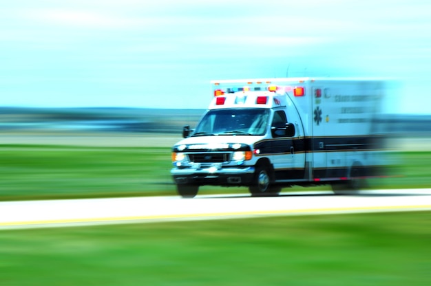 Photo ambulance in motion