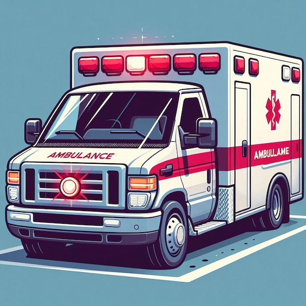 an ambulance with the word ambulance on it