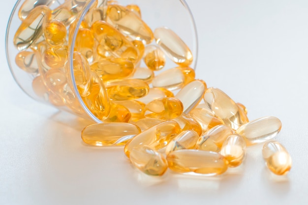 Amega 3, fish oil, vitamin. Biologically active food supplements.