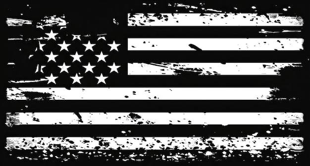 Foto bandiera americana in stile nero invertito