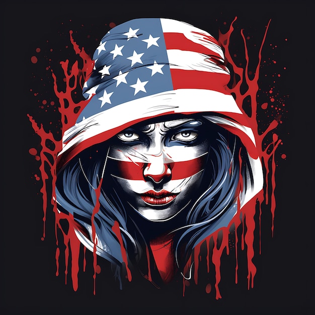 america flag vector illustration for t shirt design stocker logo banner etc