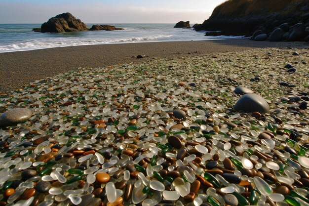 Photo america glass beach generative ai