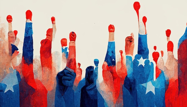 America US midterm election celebration graphic illustration art
