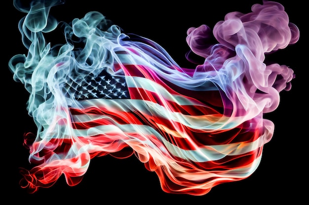 America usa national smoke flag generative ai generative ai