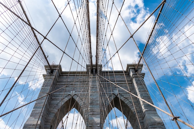 american architecture landmark way to manhattan brooklyn bridge in new york scenery of brooklyn bridge in metropolis architecture of historic bridge in brooklyn brooklyn bridge to manhattan