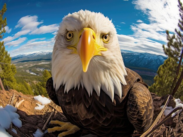 American bald eagle in the nature background