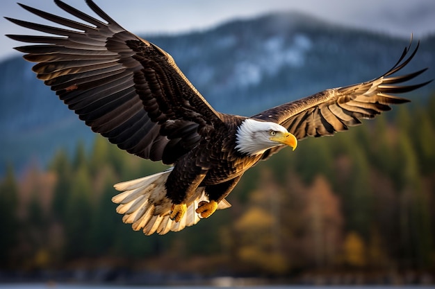 The American Bald Eagle Soaring High Generative By Ai