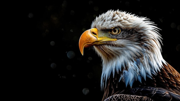 Foto aquila calva americana nella bandiera americana