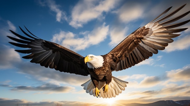 American bald eagle with wings spread AI Generative