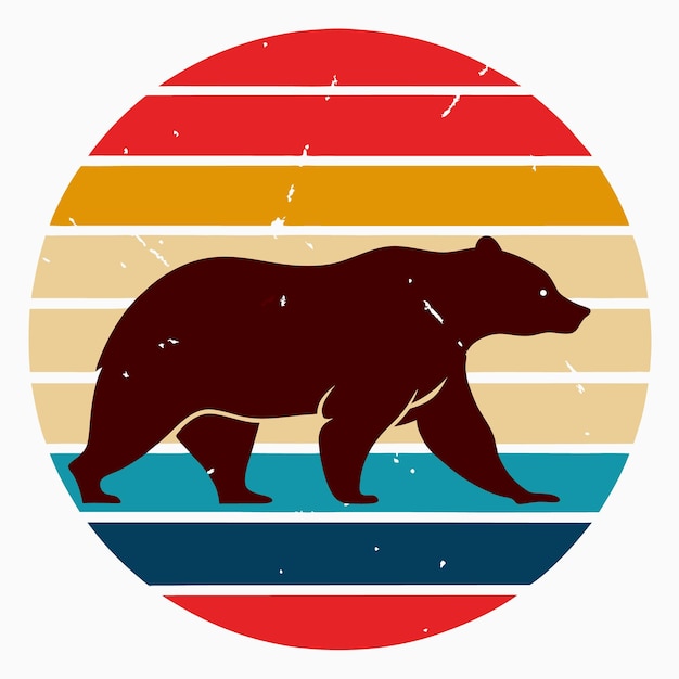 american bear on vintage background