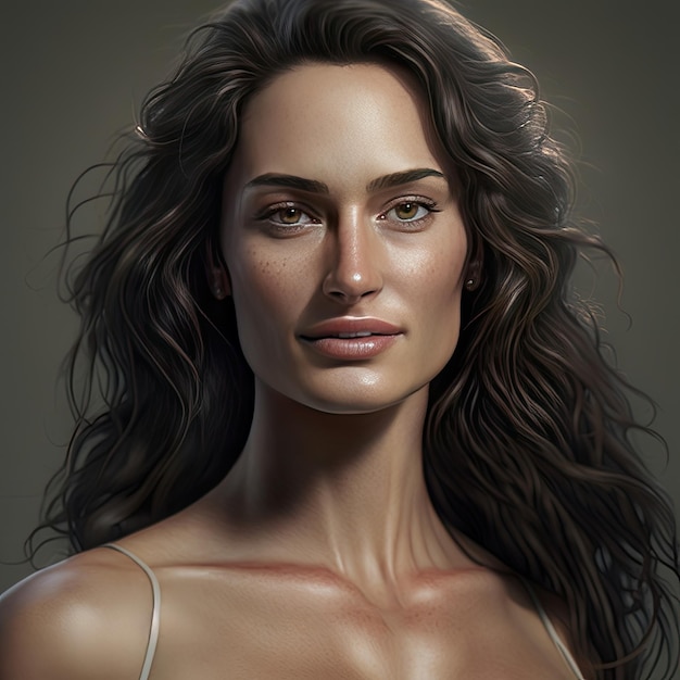 American beautiful woman closeup portrait