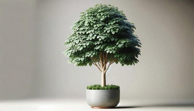 American_Beech_Tree_Fagus_grandifolia_in_a_ceramic_pot_smooth lines