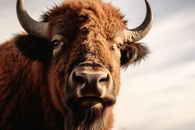 American bison head closeup