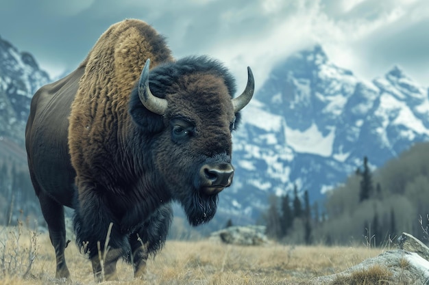 American bison nature Generate Ai