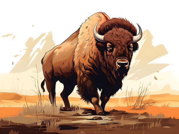 American bison roaming across the plains in a majestic wilderness setting