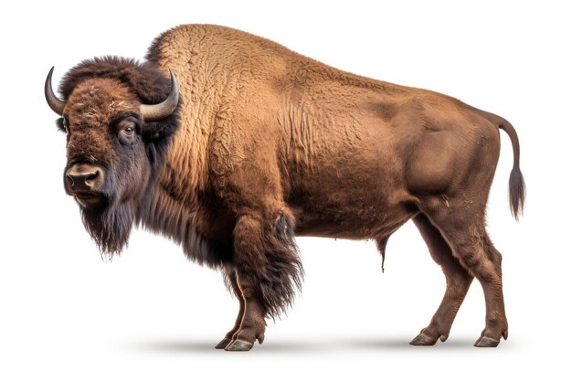 American bisons on a white background