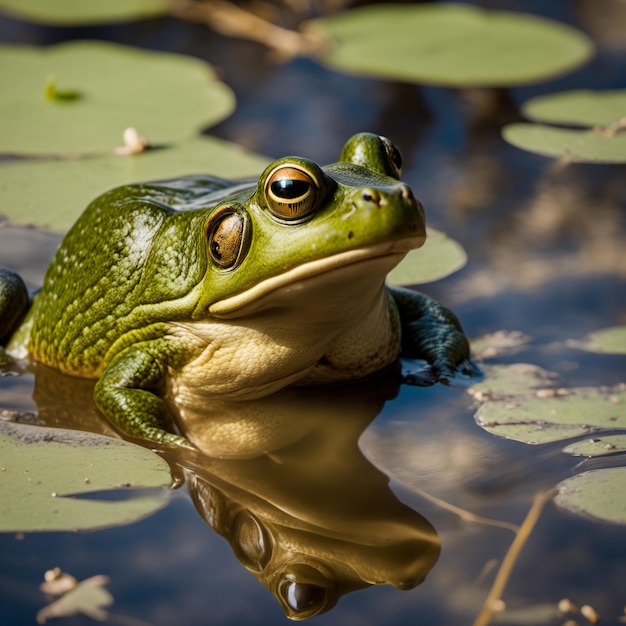 American bullfrog Generative AI illustrations