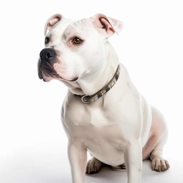 Photo american bully white background